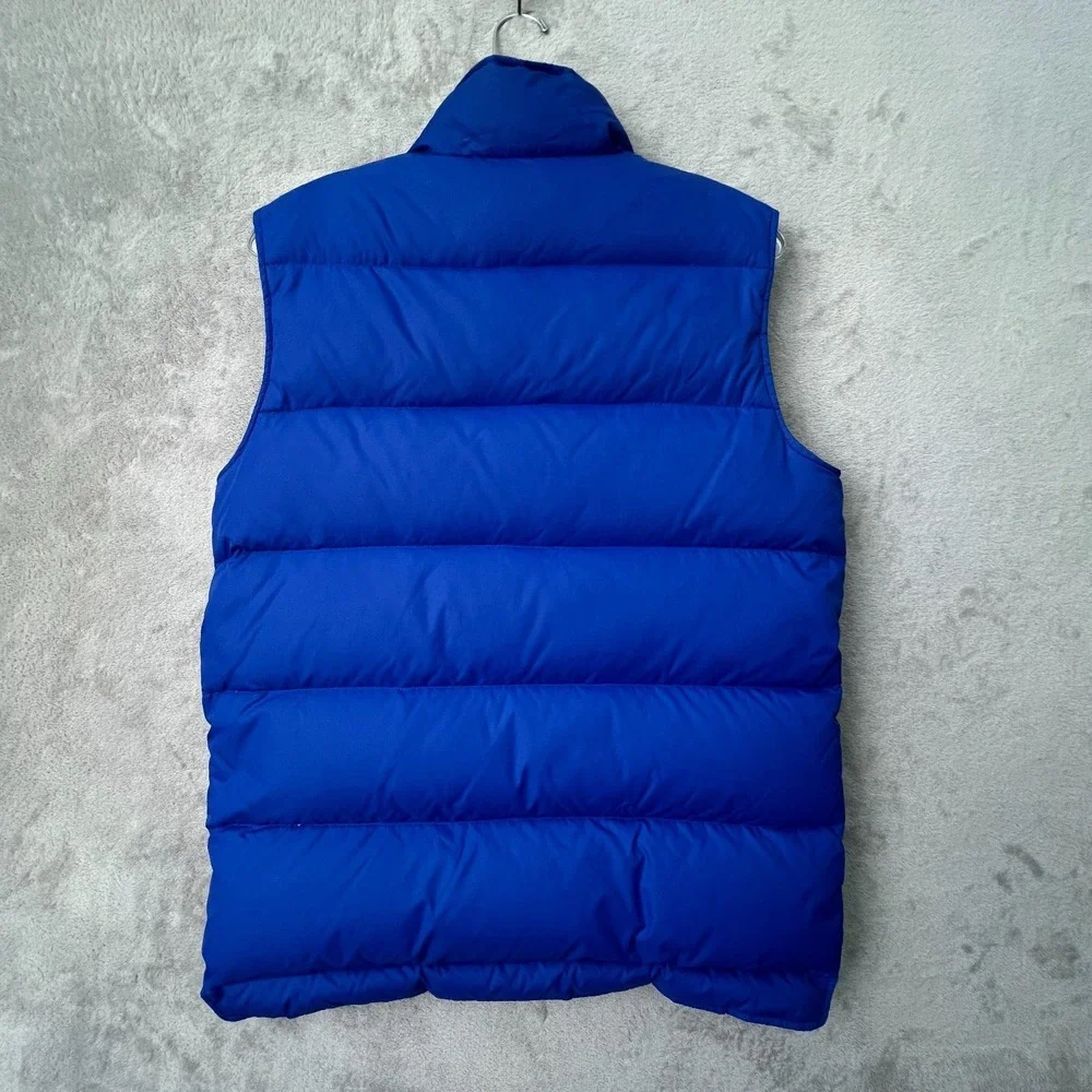 Lands' End Down Puffer Vest Blue Men's Small 34 36 Snap Front Outdoor‎ Winter